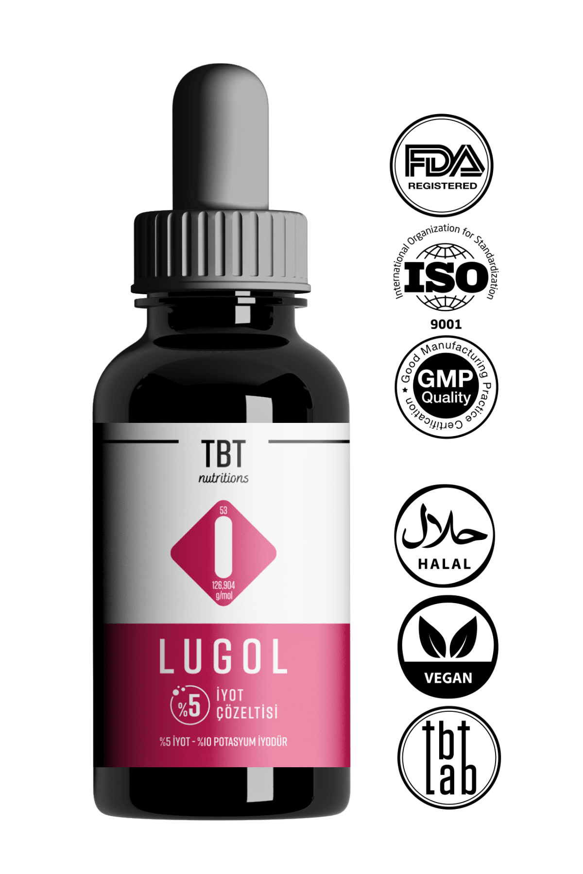 Lugol %5 Iyot Solüsyonu | 30 Ml | Doğal, Glutensiz Ve Vegan | 5% Konsantre İyot Solüsyonu