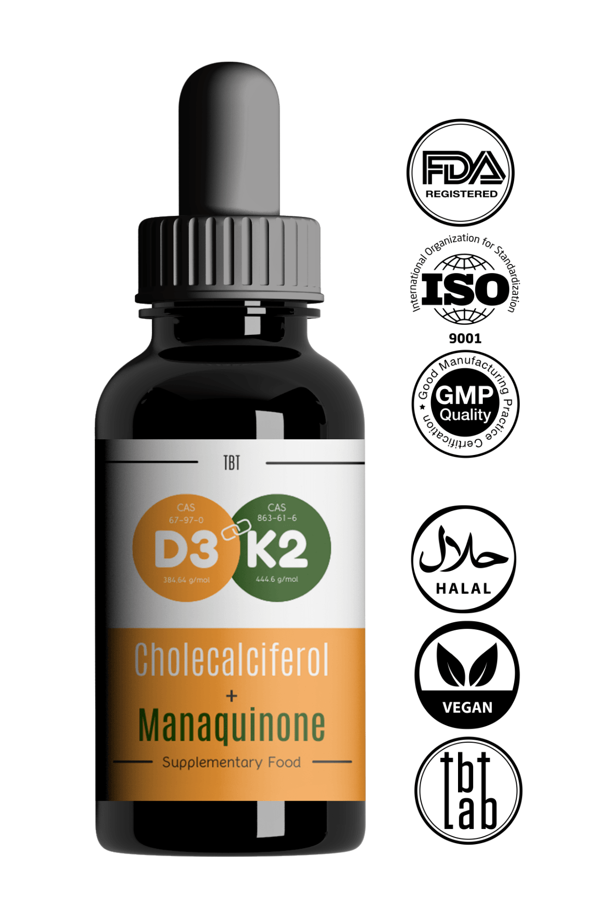 Vitamin D3 + K2 Kolekalsiferol + Menakuinon 4&7 Damla (D3K2)  |20 ml|