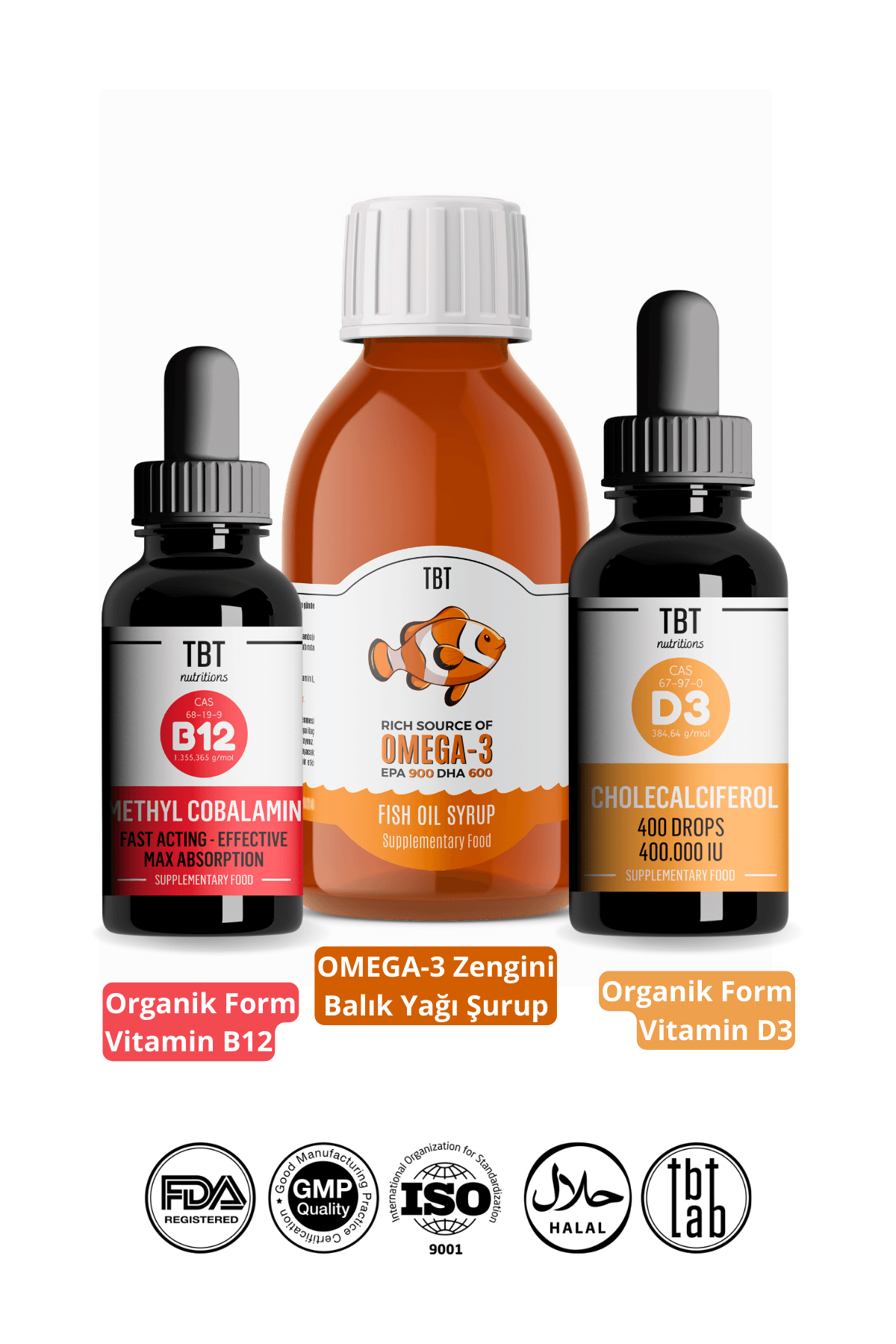 Sağlıklı Yaşam Seti 1 | Omega-3, D3 ve B12 Takviyesi | 3'lü Paket