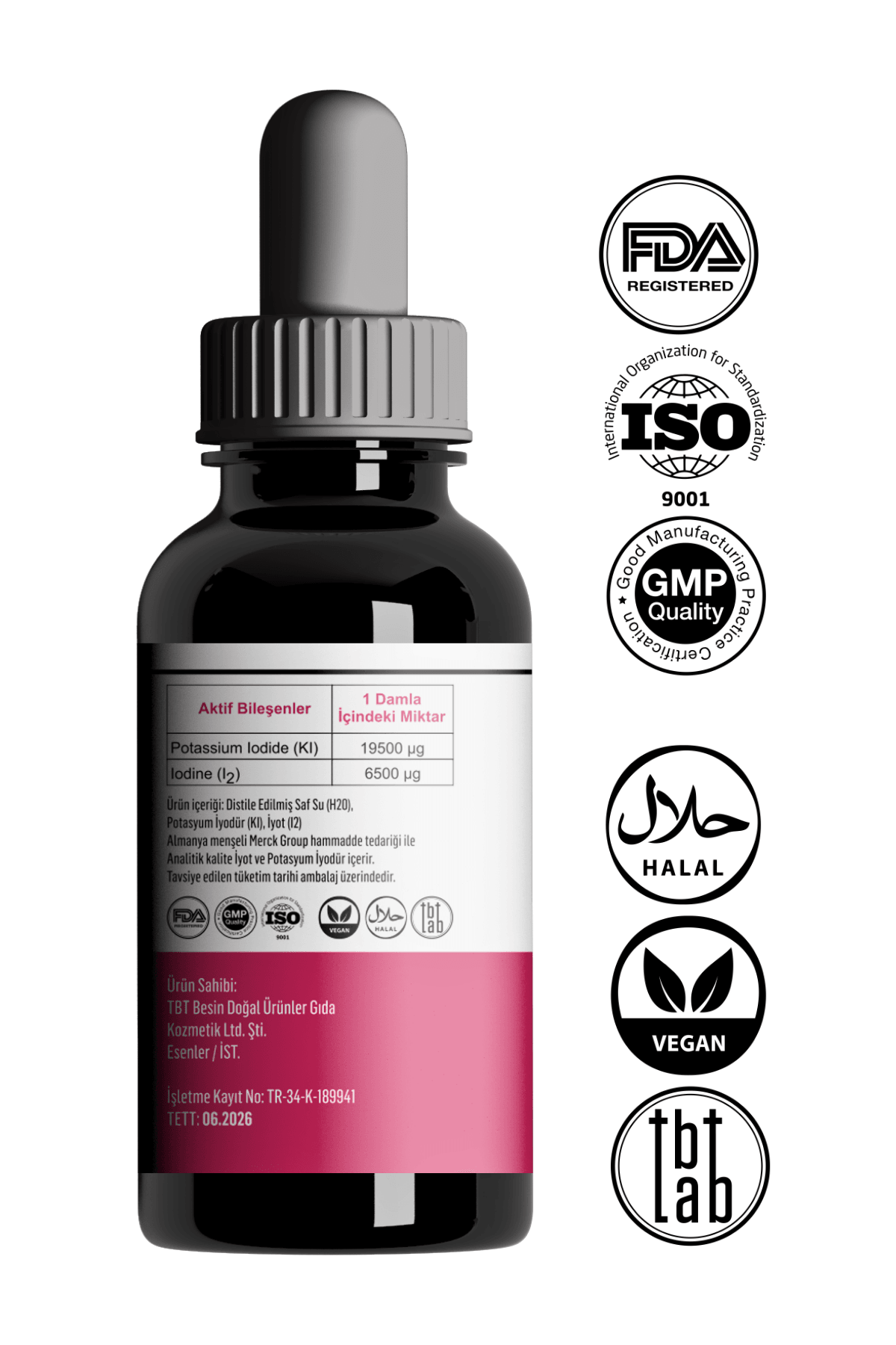 Lugol %5 Iyot Solüsyonu | 30 Ml | Doğal, Glutensiz Ve Vegan | 5% Konsantre İyot Solüsyonu