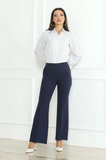 İspanyol Paça Double Krep Kumaş Pantolon