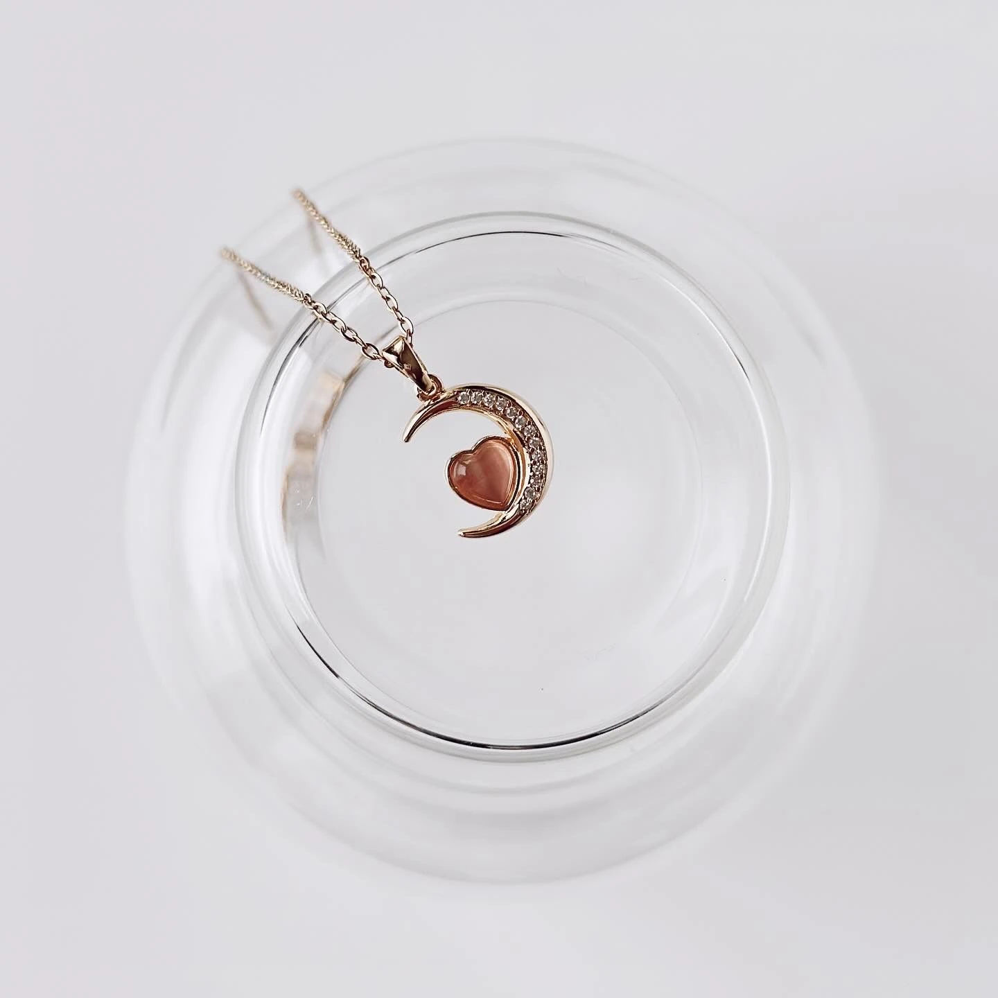 Luna Pink Steel Necklace | Çelik Kolye