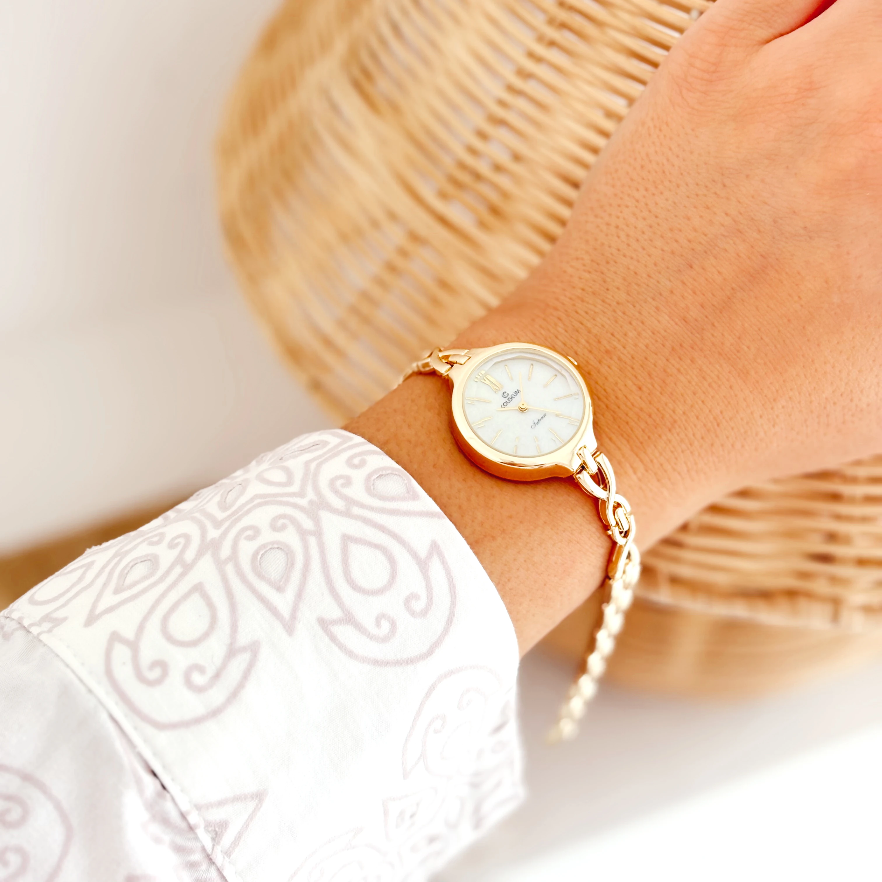 Kael Gold-White Watch | Saat