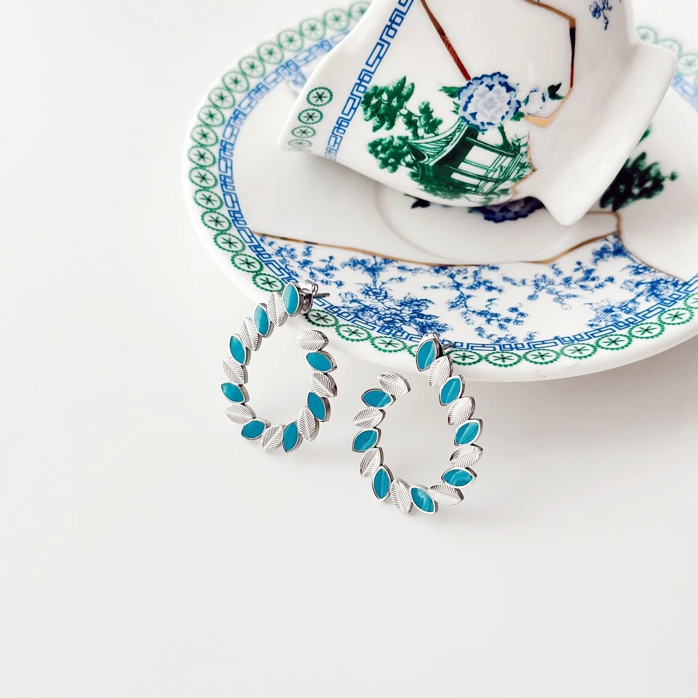 Cleopatra Grey Steel Earring | Çelik Küpe