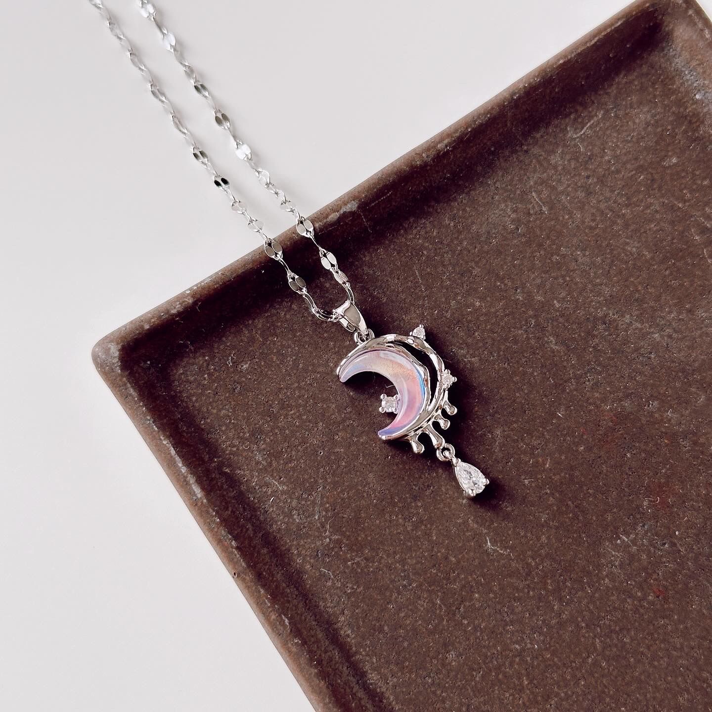 Lilac Moon Steel Necklace | Çelik Kolye