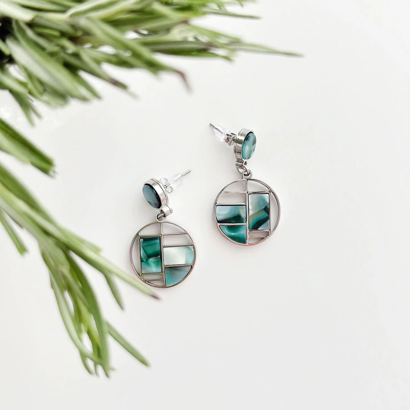 Clvya Grey Steel Earring | Çelik Küpe