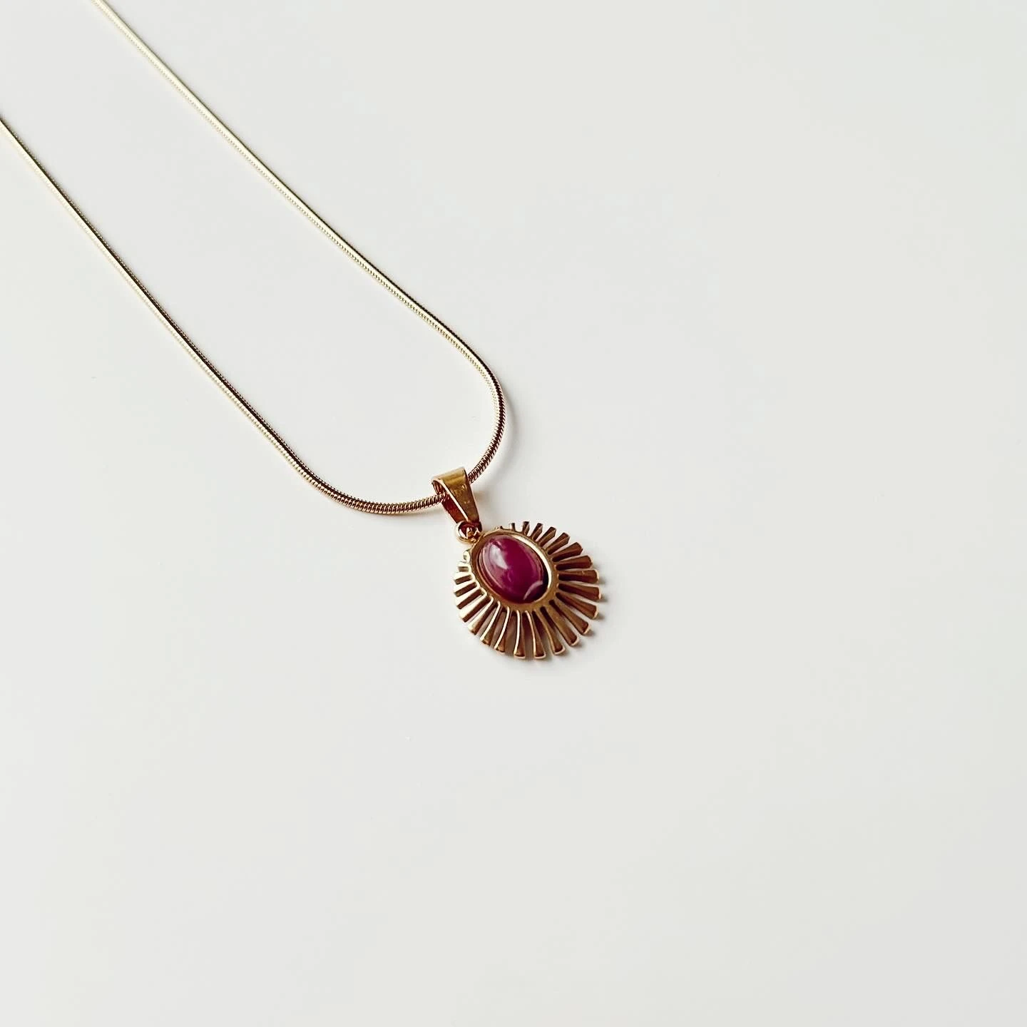 Roch Purple Steel Necklace | Çelik Kolye