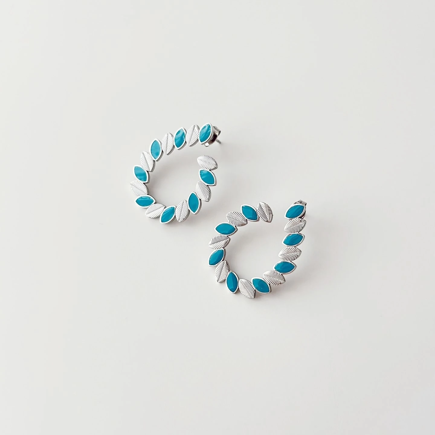 Cleopatra Grey Steel Earring | Çelik Küpe