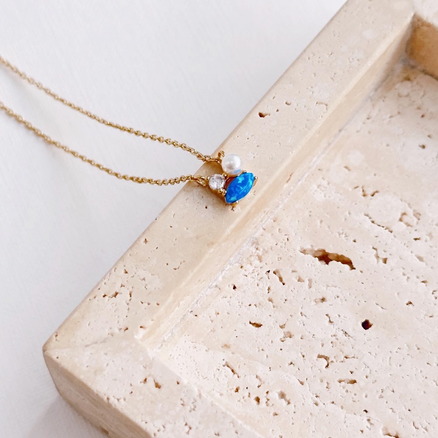 Pearl Opal Steel Necklace