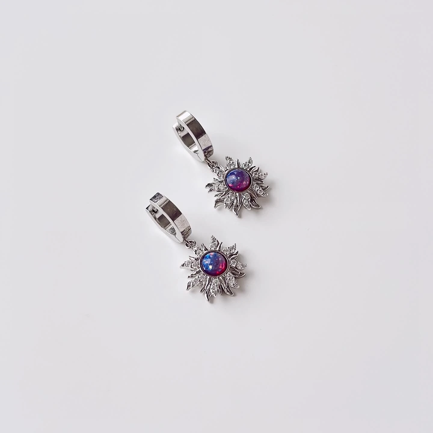 Peak Grey Steel Earring | Çelik Küpe