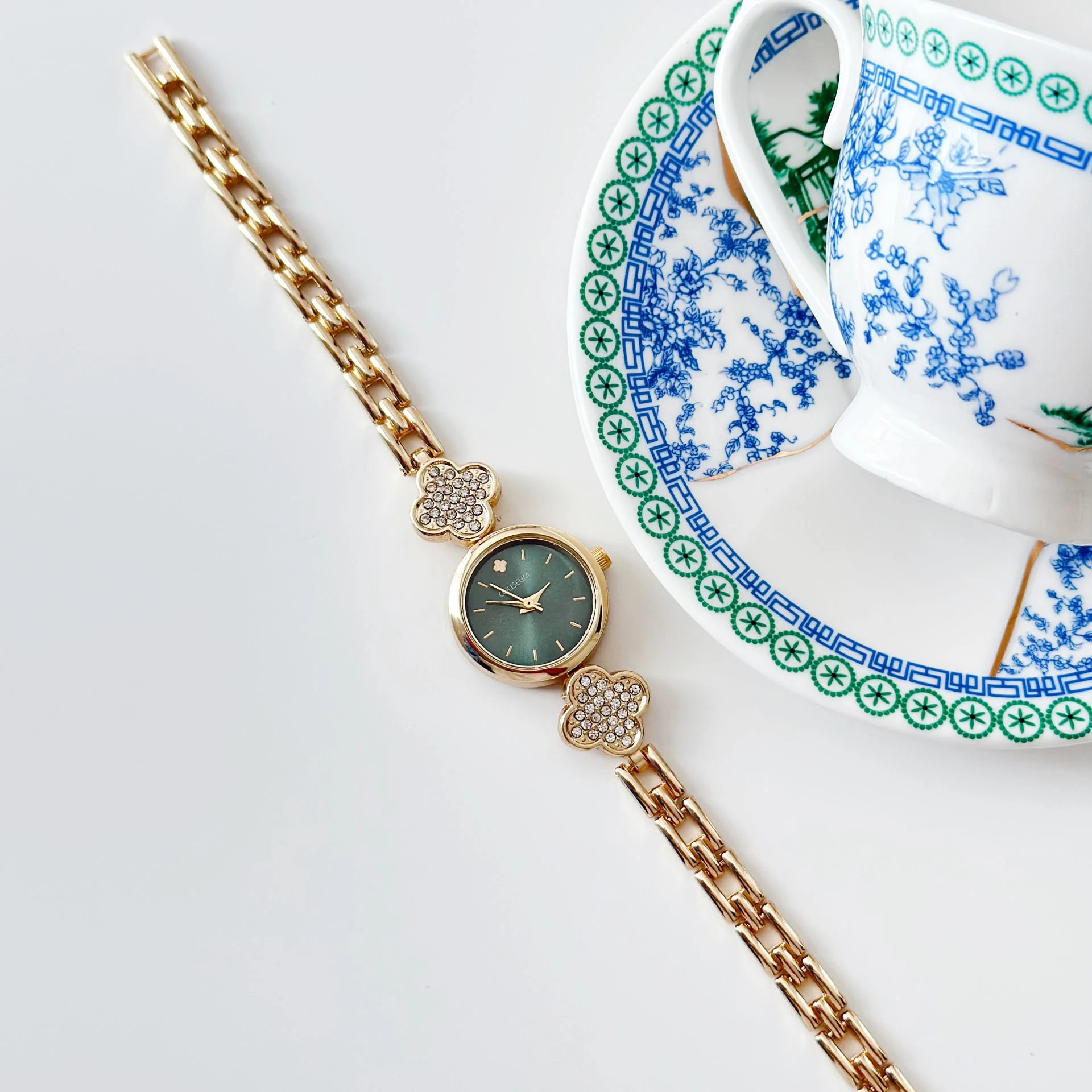 Mia Gold-Green Watch | Saat