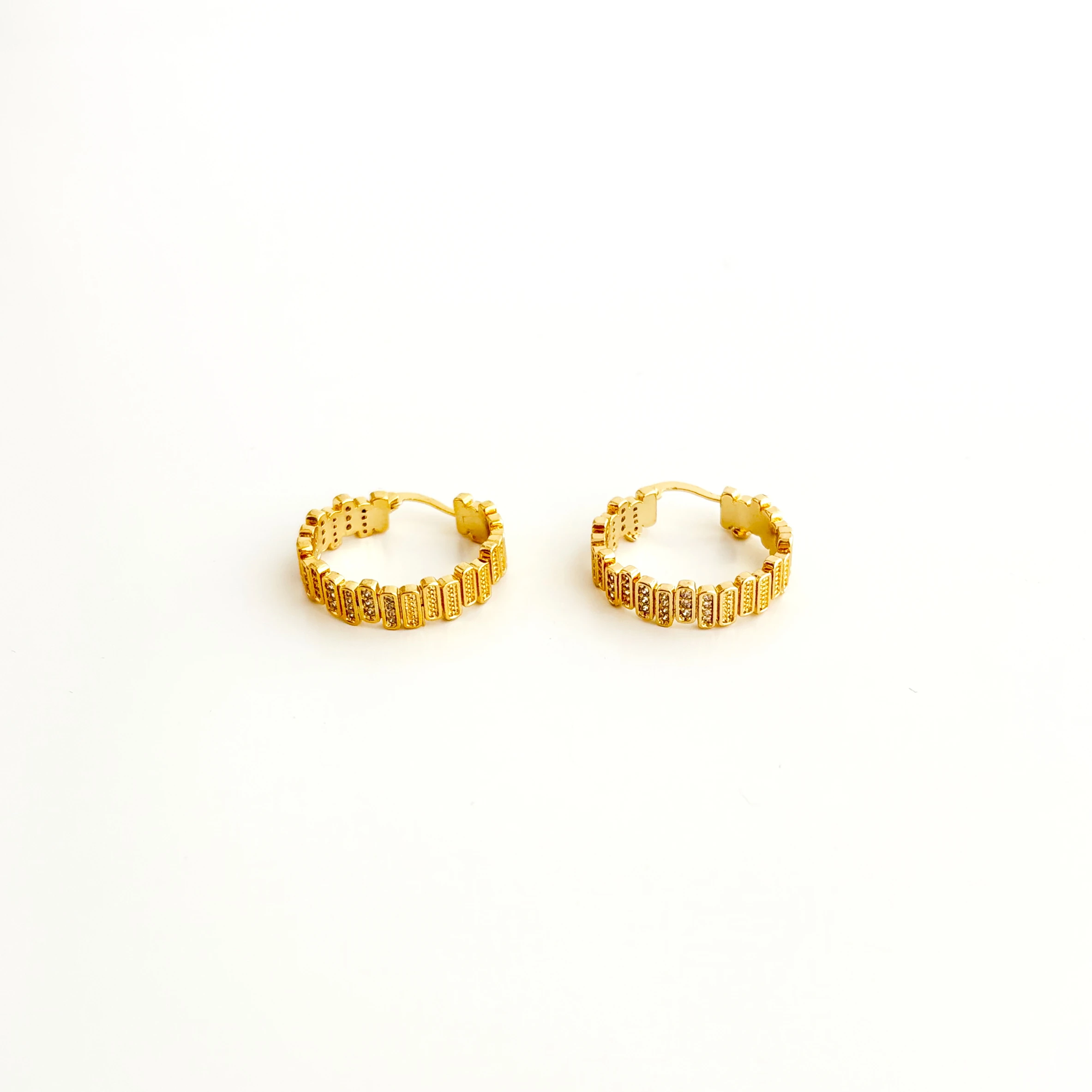 Clorin Gold Steel Earring | Çelik Küpe