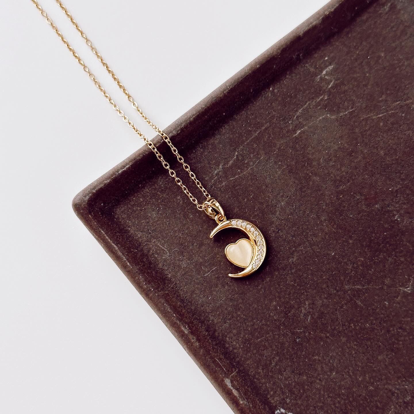 Luna Cream Steel Necklace | Çelik Kolye