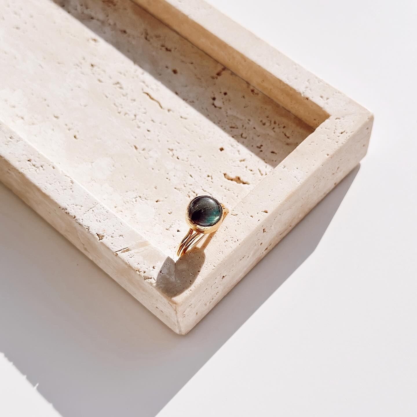 Labradorit Steel Ring / Çelik Yüzük