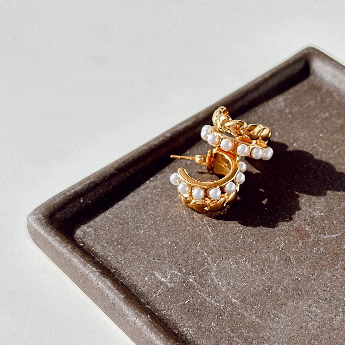 Le Pearl Steel Earring | Çelik Küpe