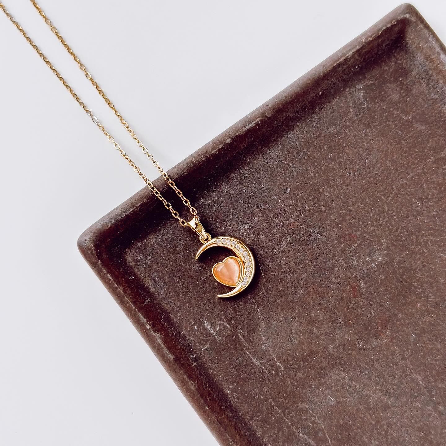 Luna Pink Steel Necklace | Çelik Kolye