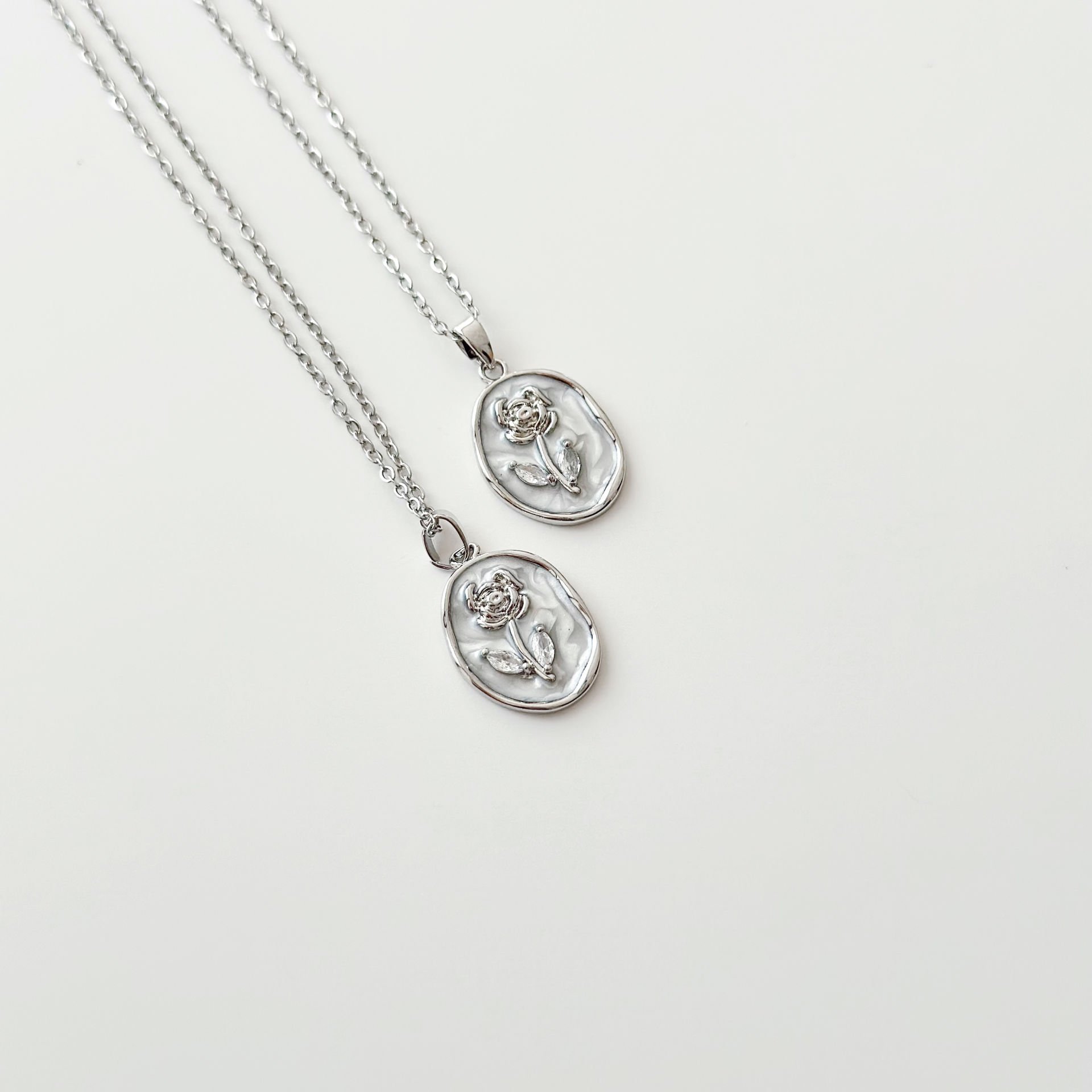 Wi ! Rosy Grey Steel Necklace | Çelik Kolye
