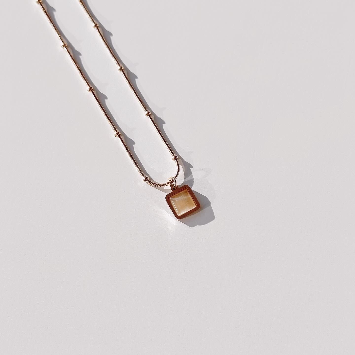 Minimal Cream Steel Necklace | Çelik Kolye