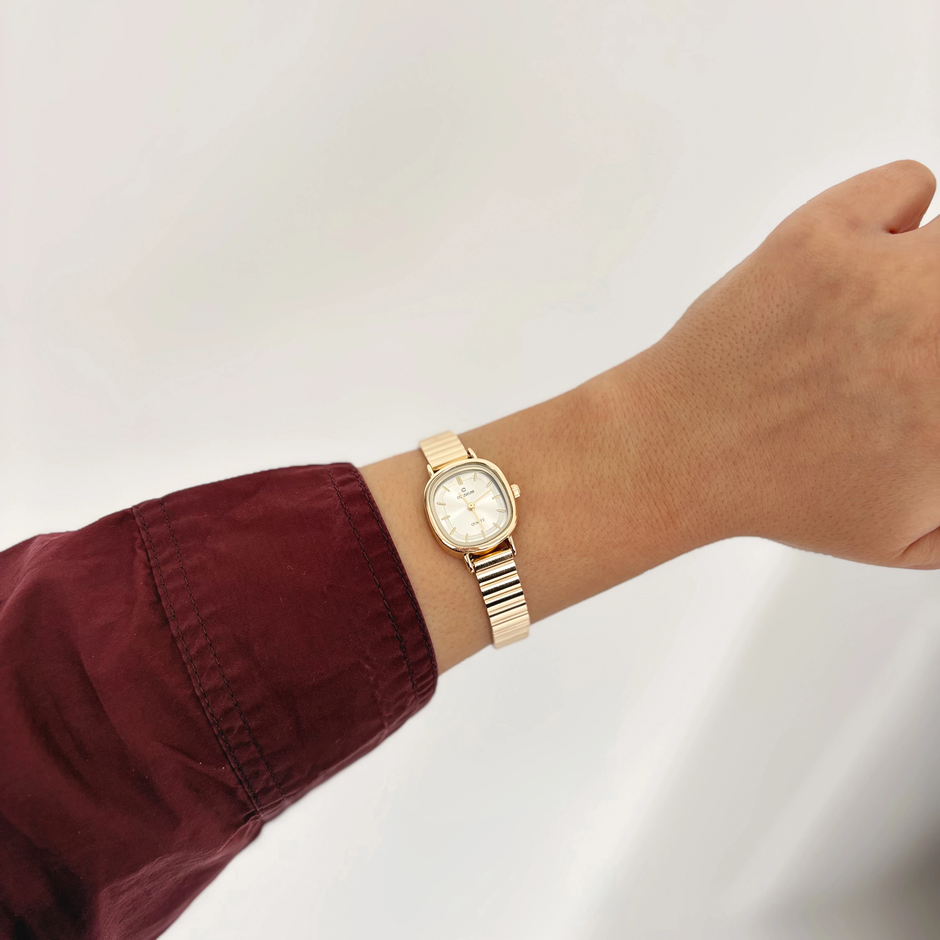 Bastian Gold-White Watch | Saat