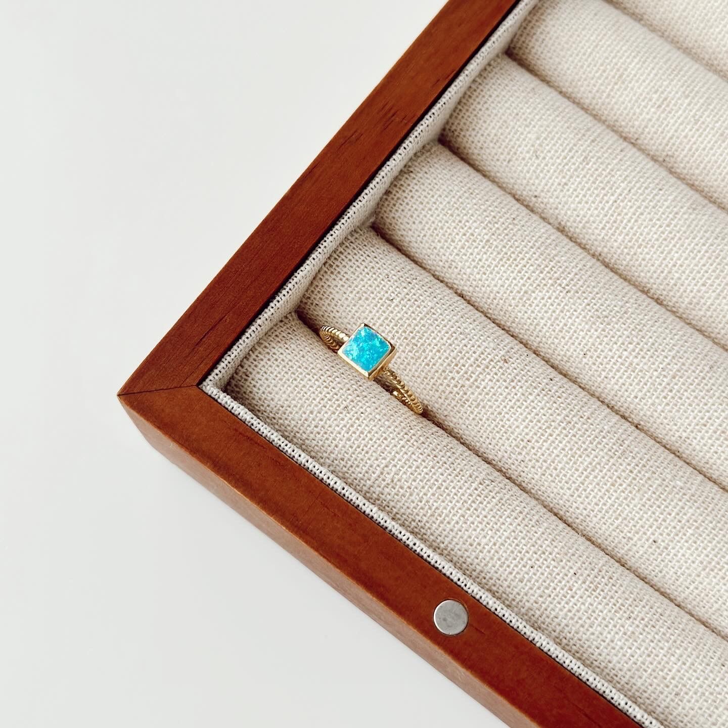 Qphalie Blue Steel Ring / Çelik Yüzük