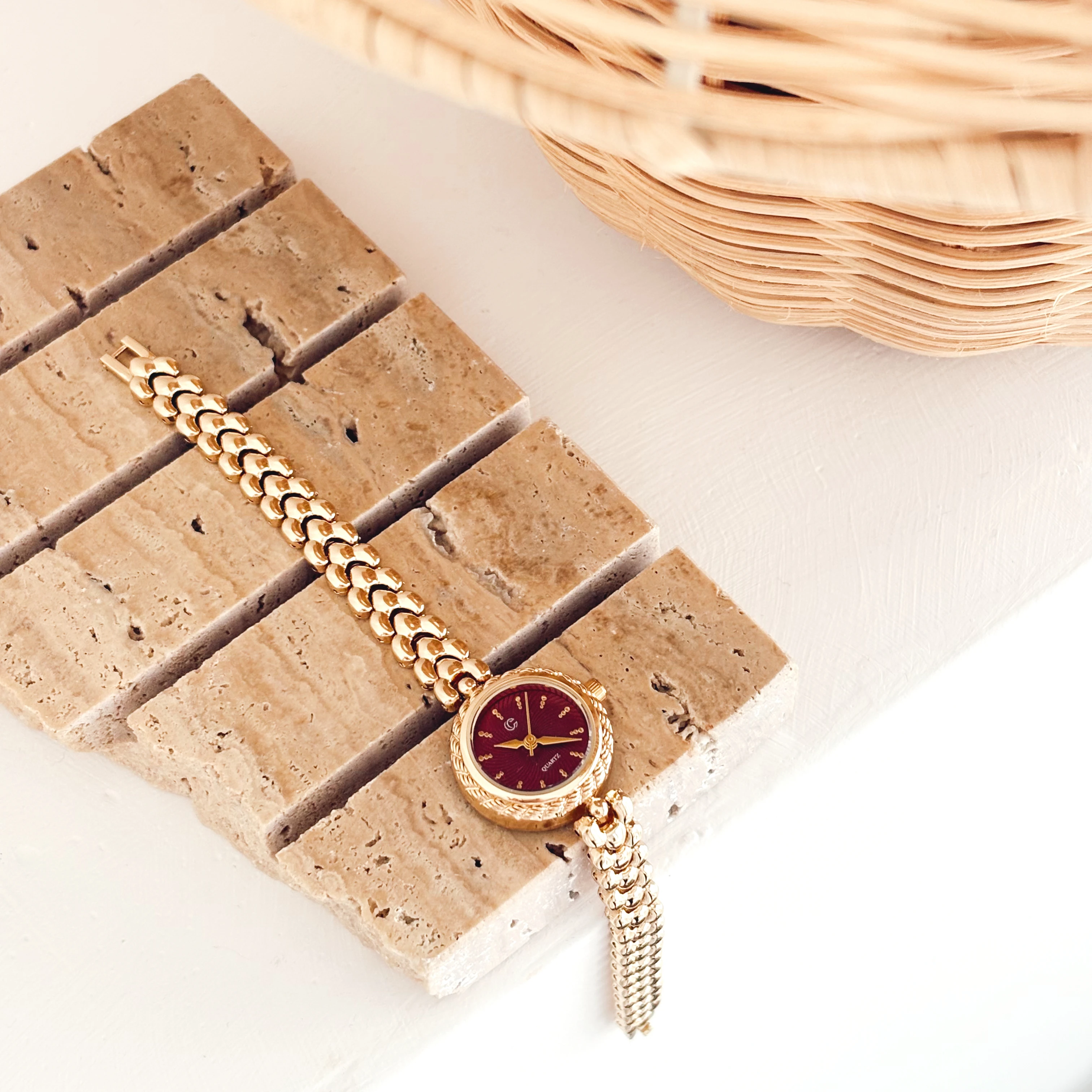 Lior Gold-Red Watch | Saat