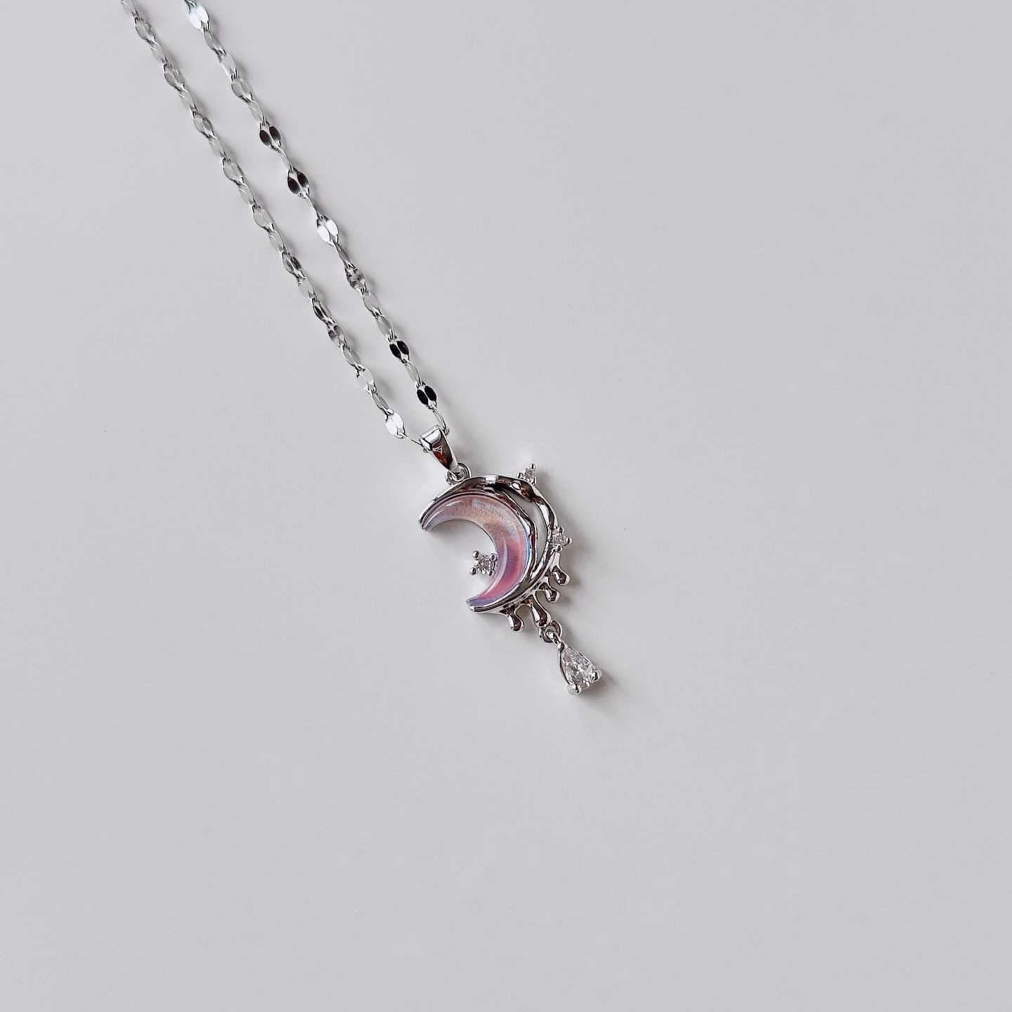 Lilac Moon Steel Necklace | Çelik Kolye