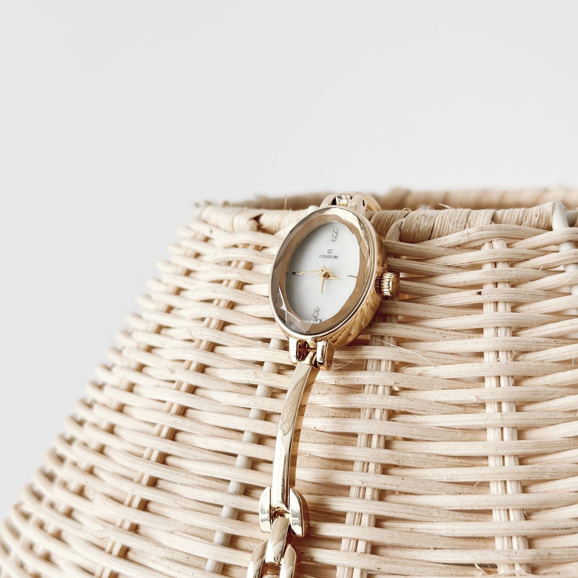 Perla Gold-White Watch | Saat