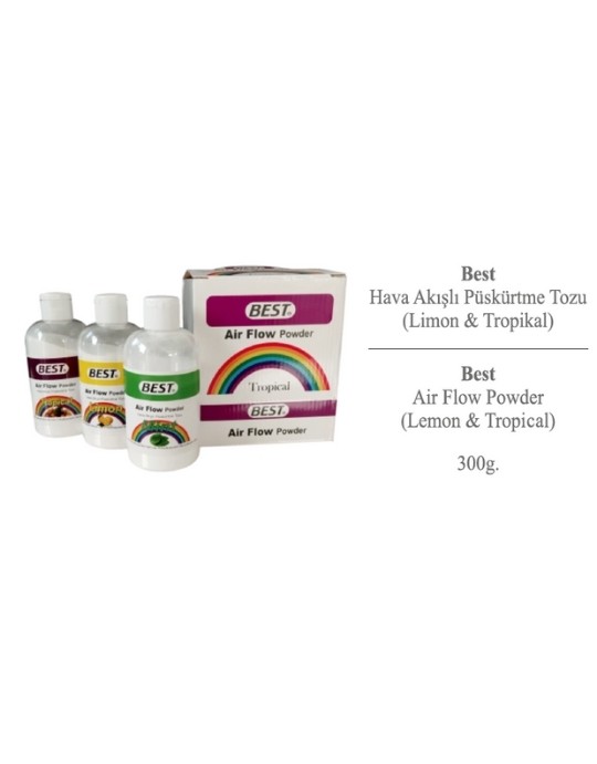 Air Flow Tozu,Tropik Meyve veya Limon Aromalı 300 g. 4 Adet