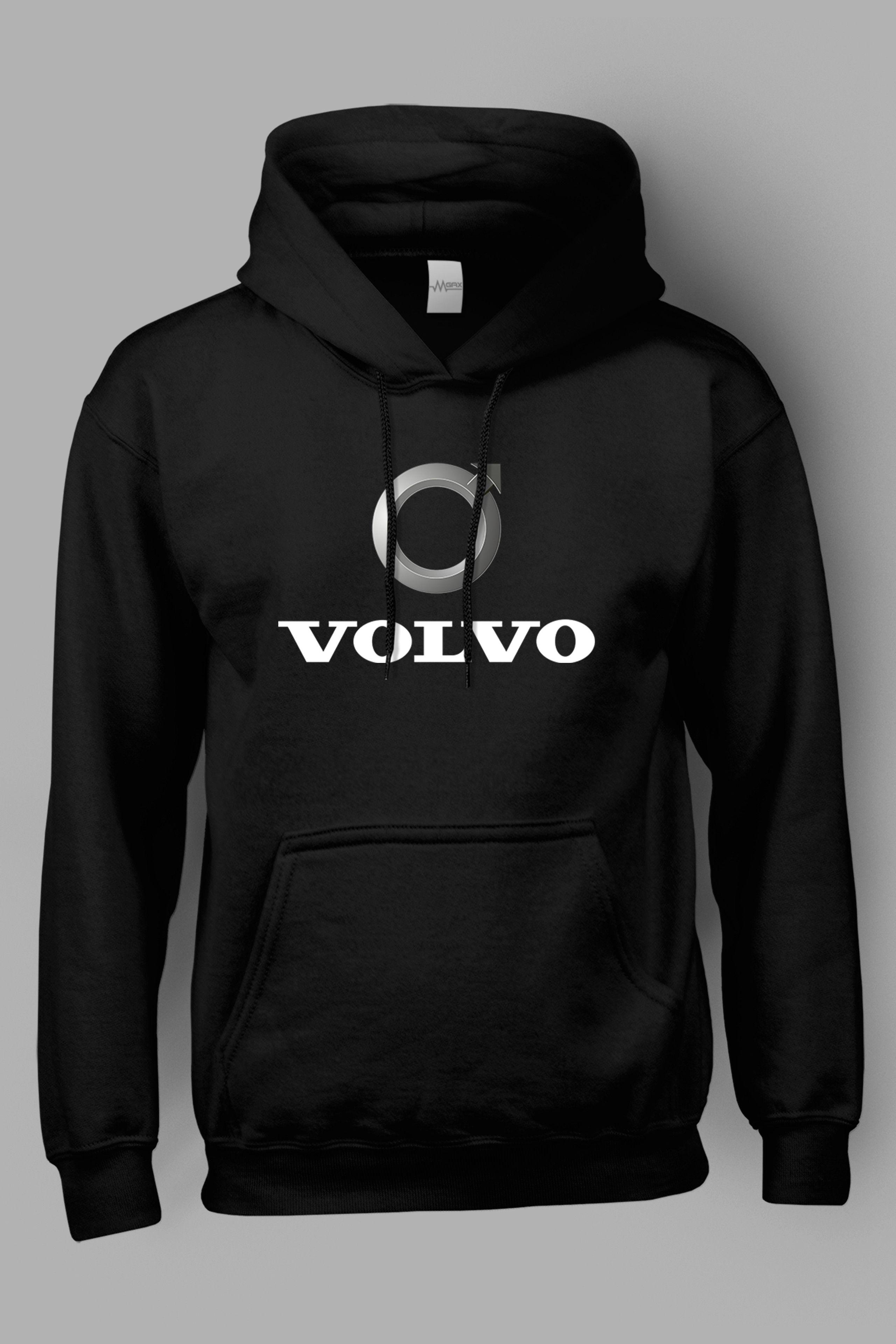 Volvo Logo Göğüs Baskılı Kapüşonlu Sweatshirt