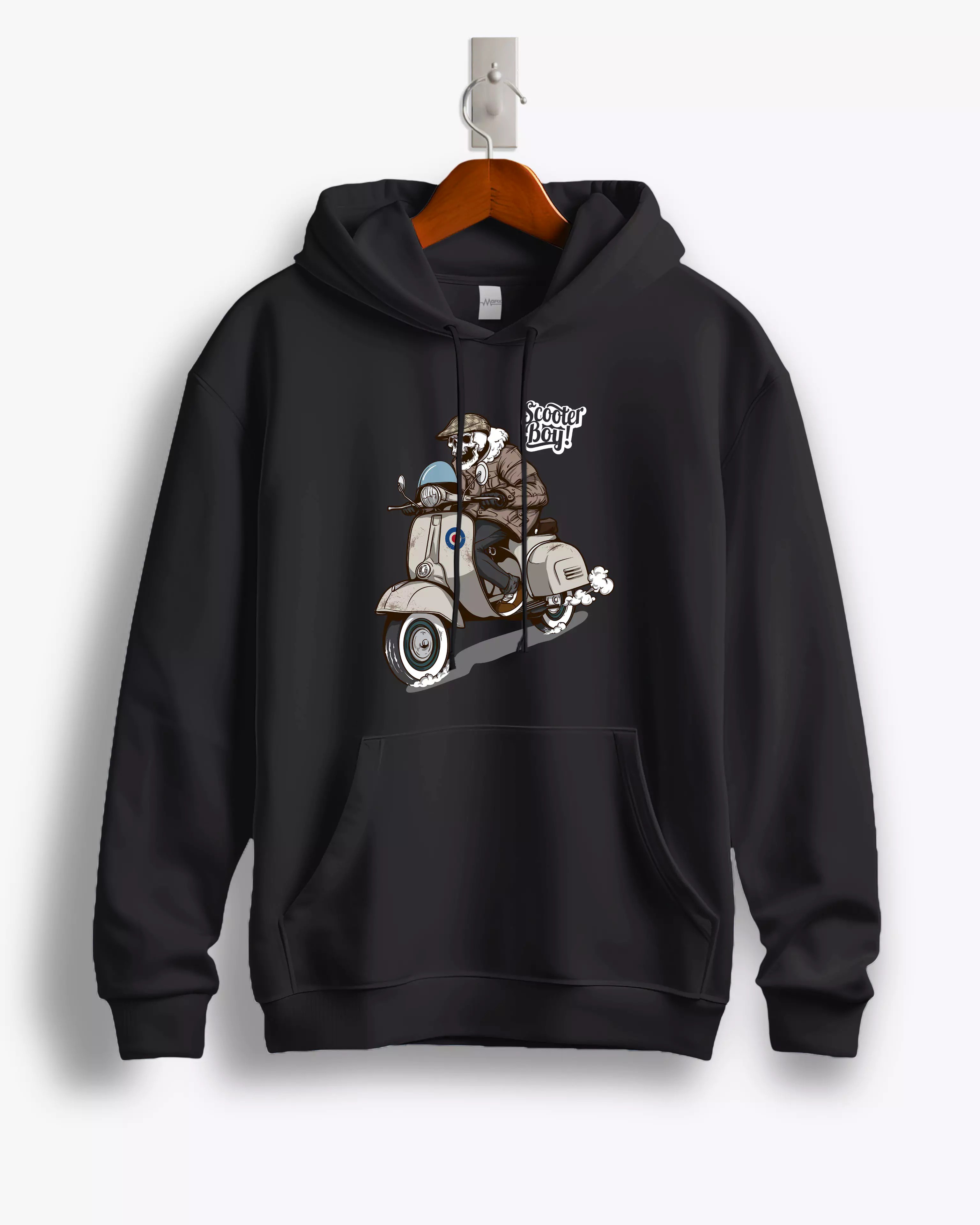 Scooter Boy Skull Baskılı Kapüşonlu Sweatshirt