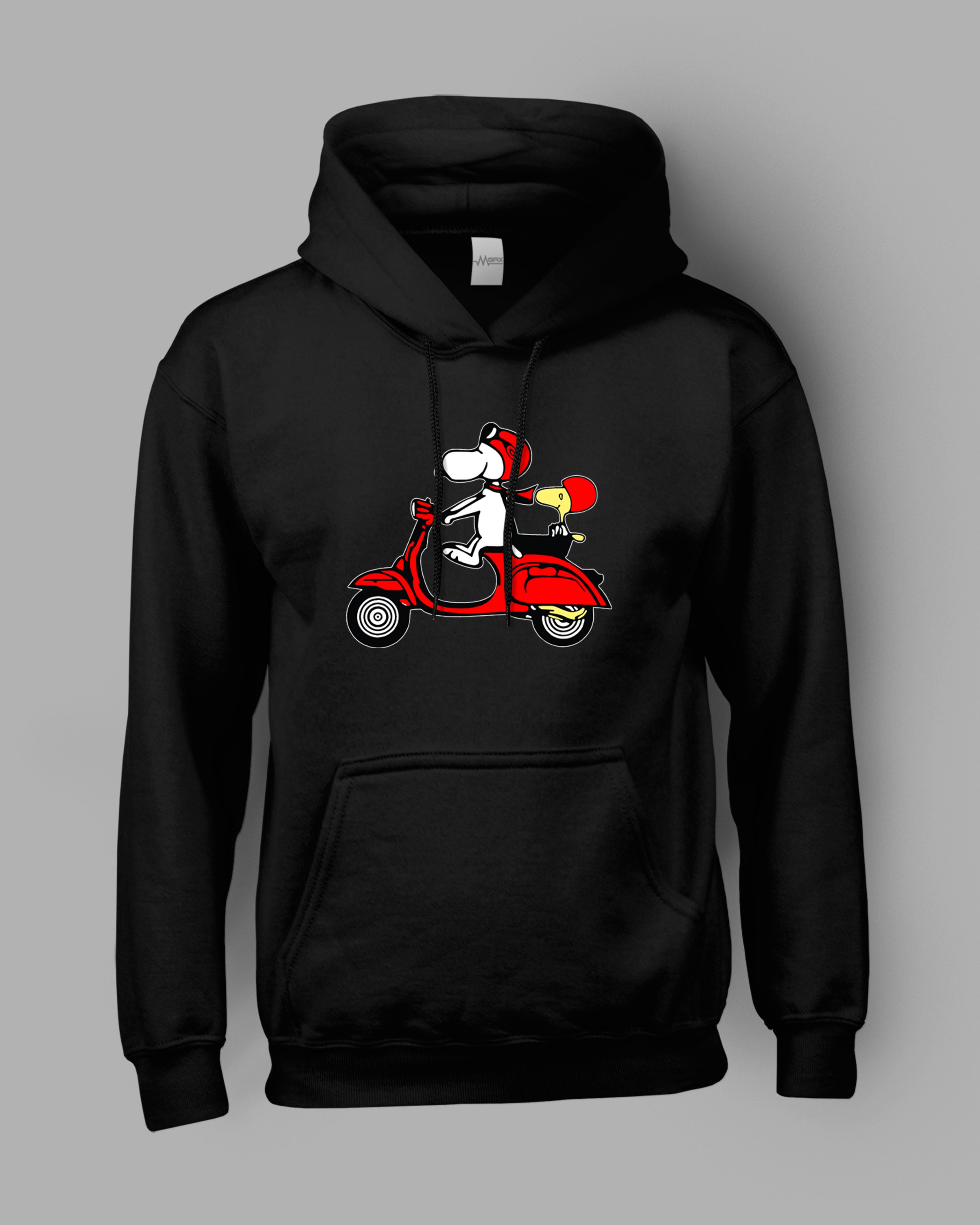 Scooter Snopy Rider Baskılı Kapüşonlu Sweatshirt