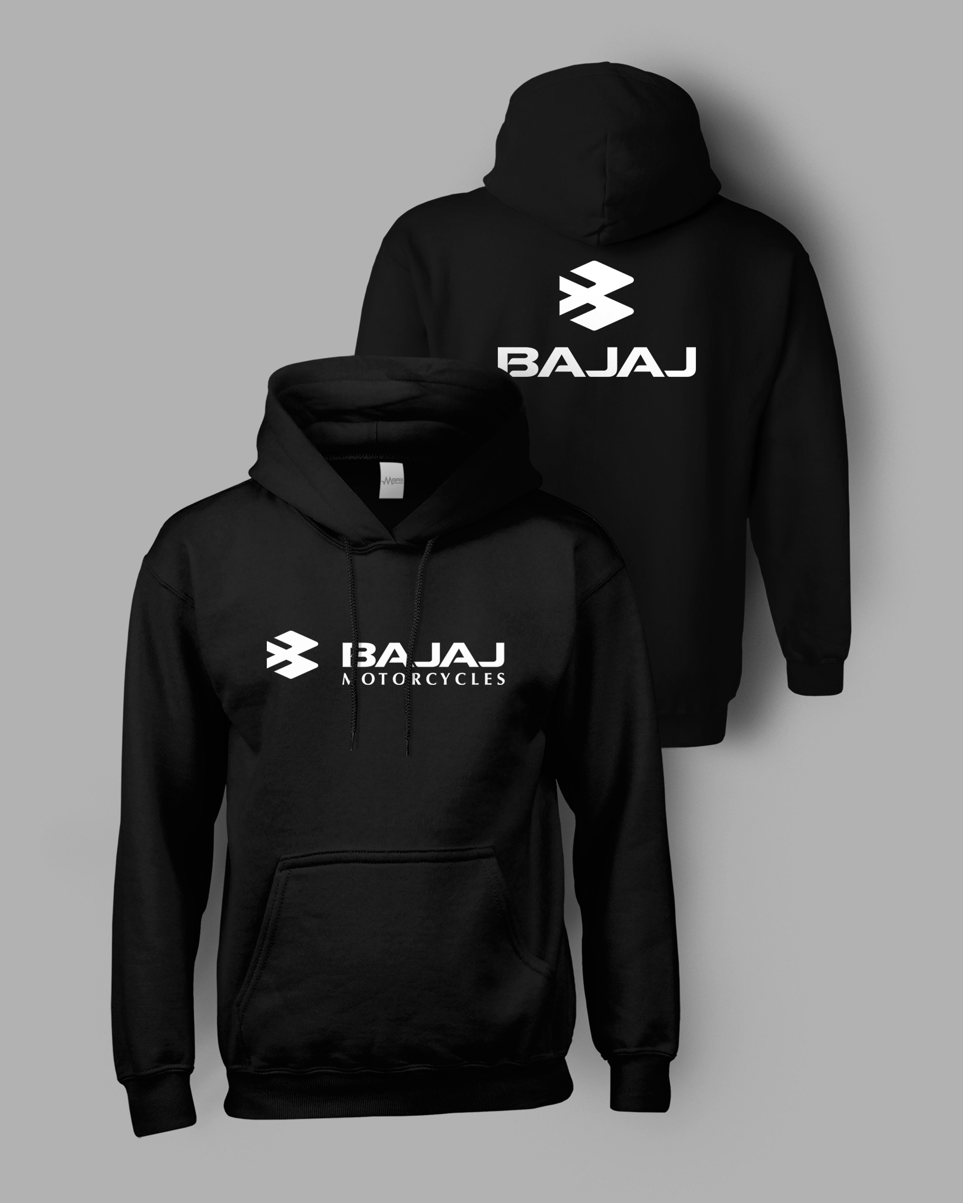 Bajaj Motorcycle Sırt Baskılı Kapüşonlu Sweatshirt