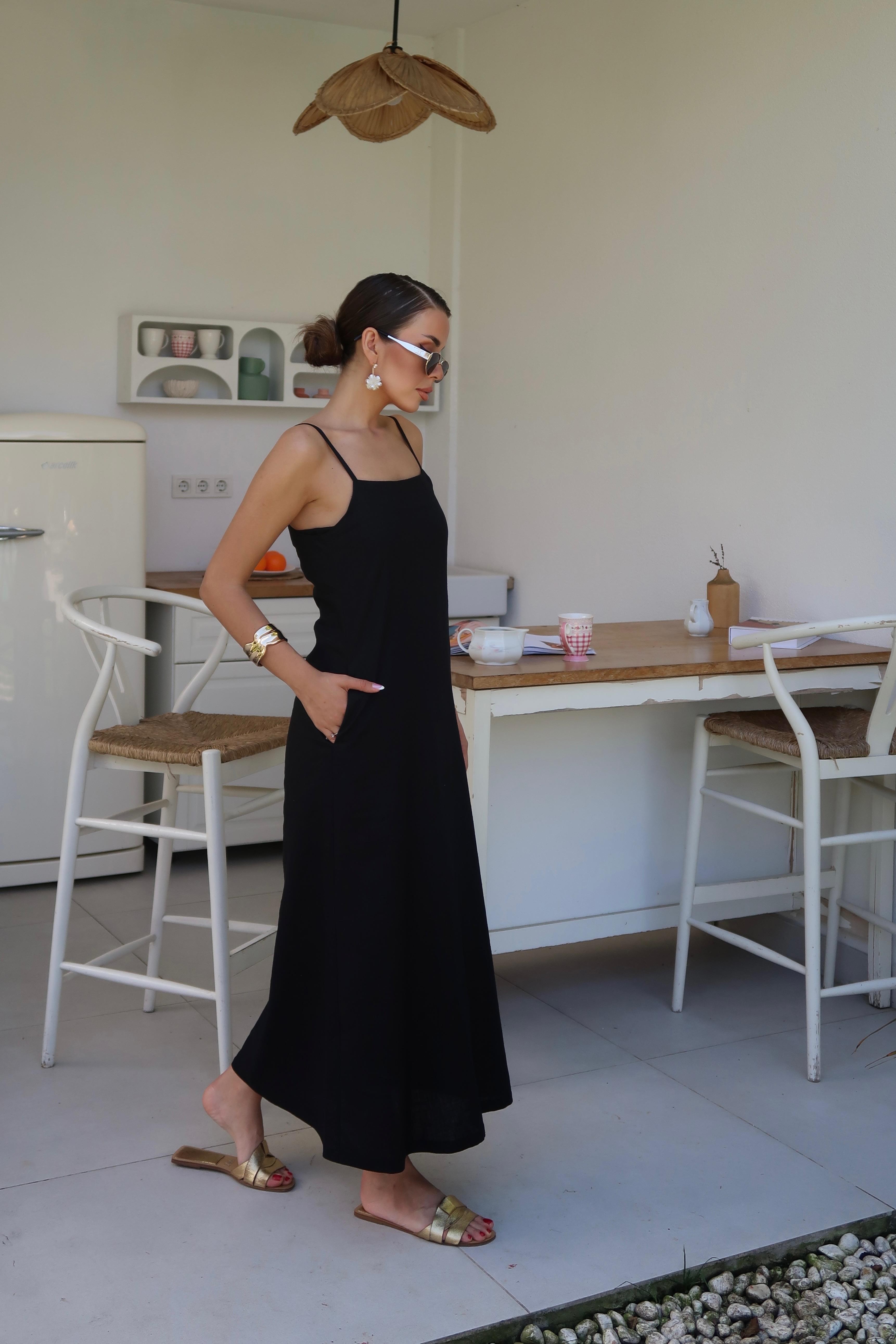 Palma Summer Casey Askılı Elbise Siyah