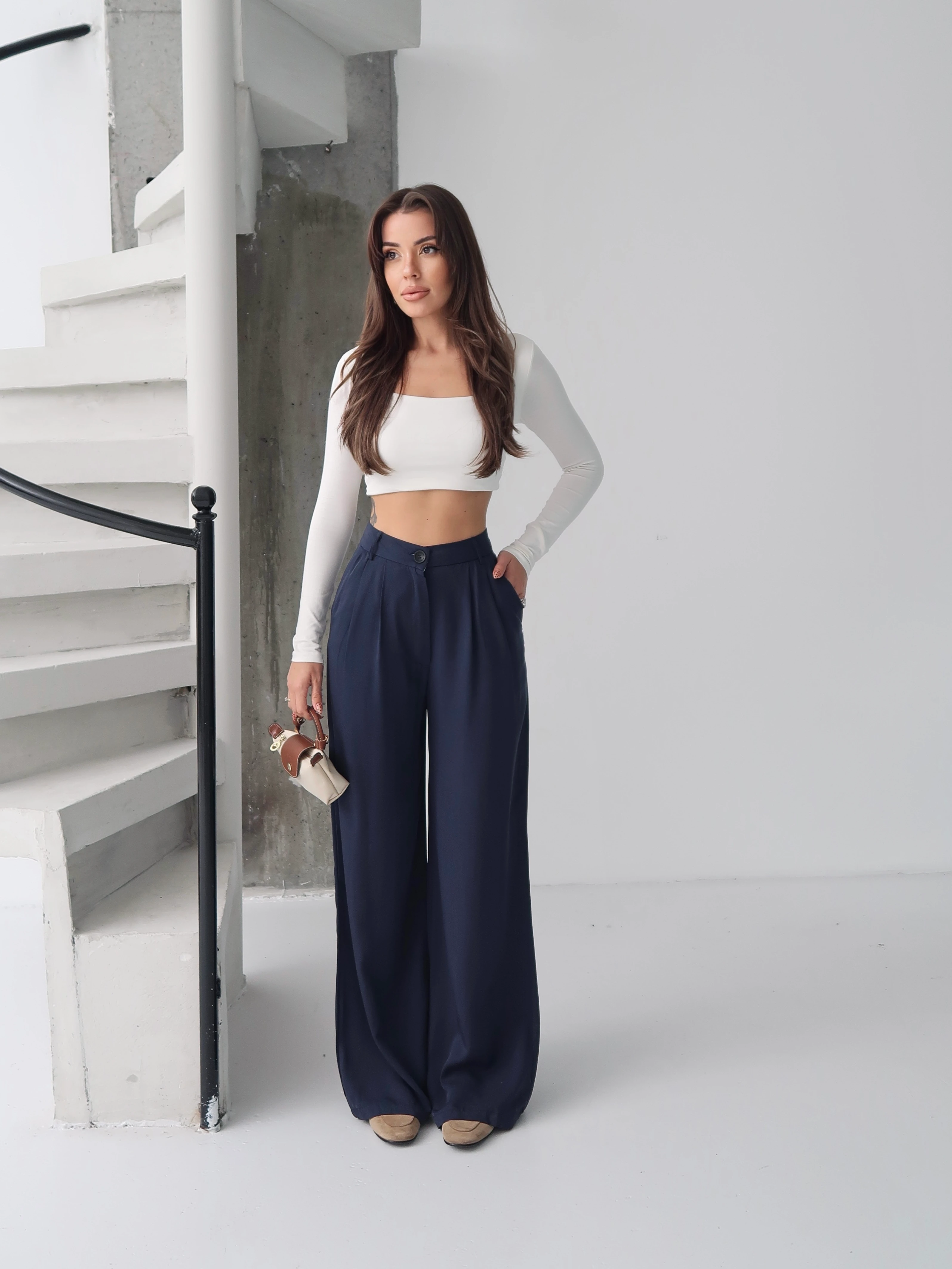 Chloe Palazzo Pantolon Lacivert