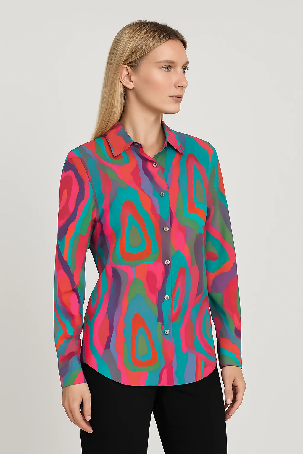 Desenli Gömlek Fuşya