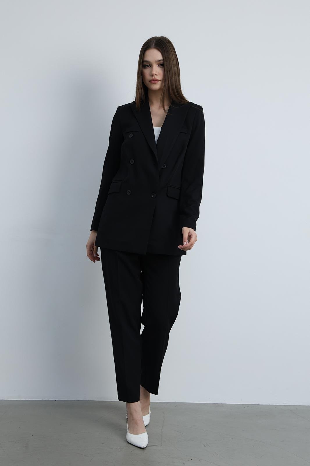 Aria Düğmeli Blazer Ceket Siyah
