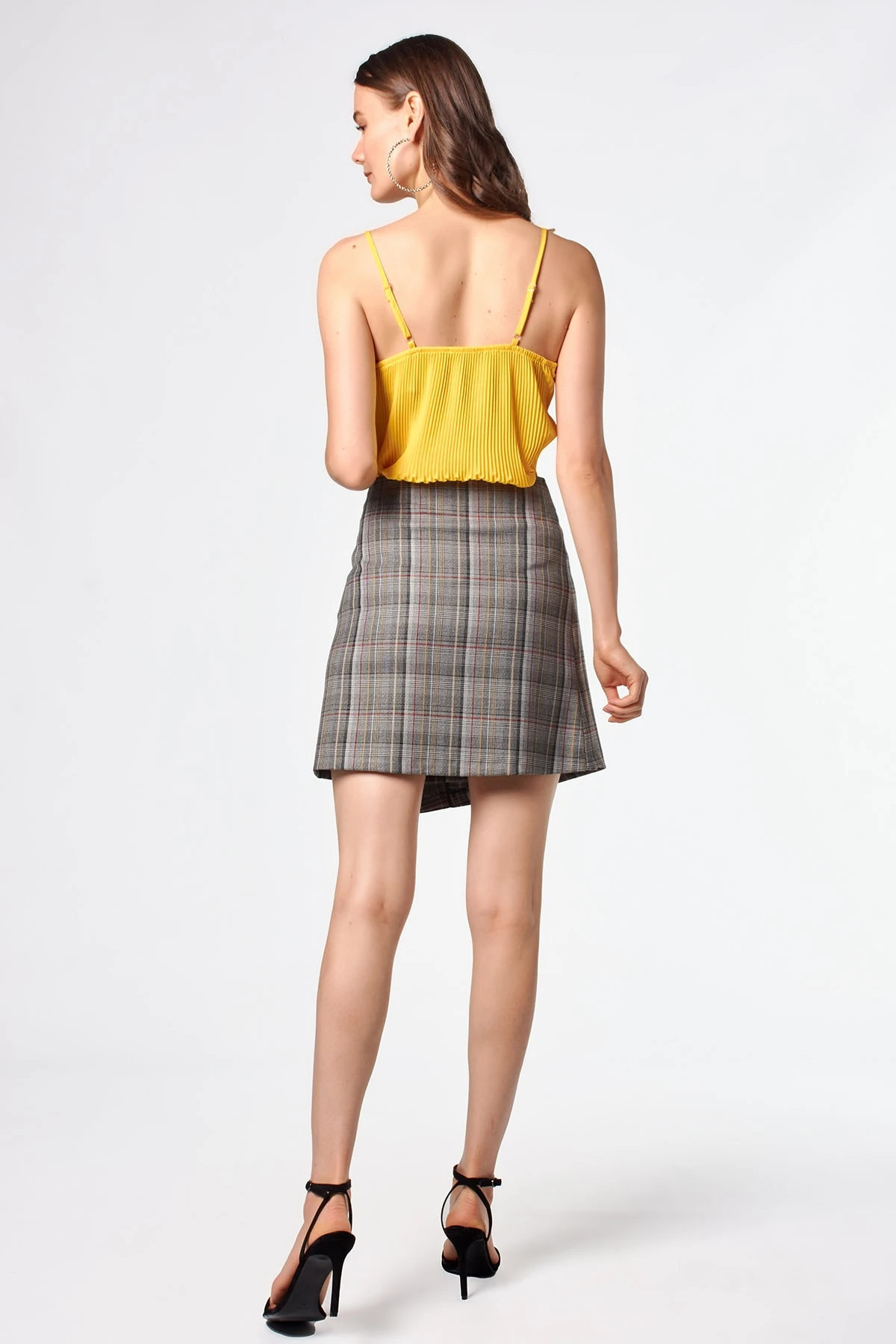 Kadın Ekose Mini Etek