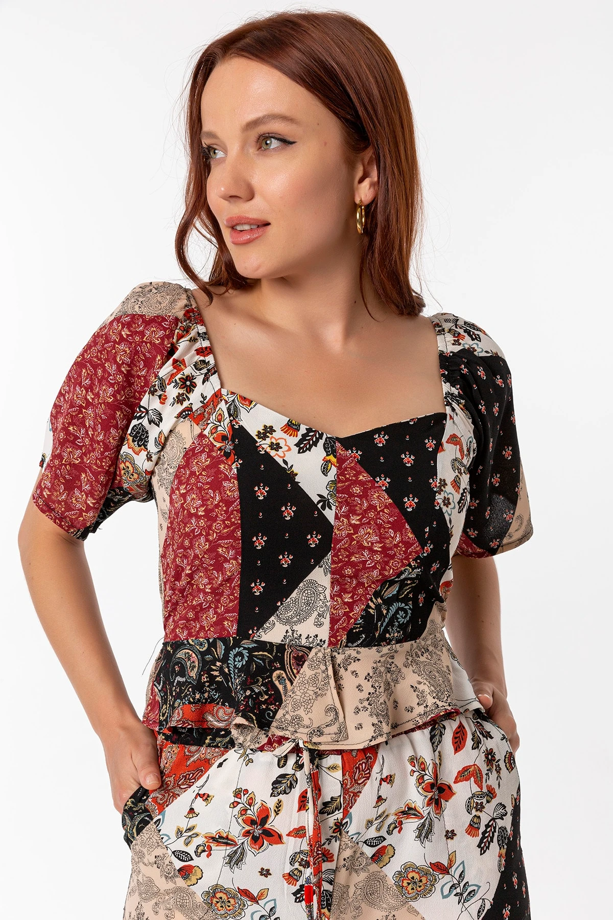 Bluz Pantolon Bordo Takım