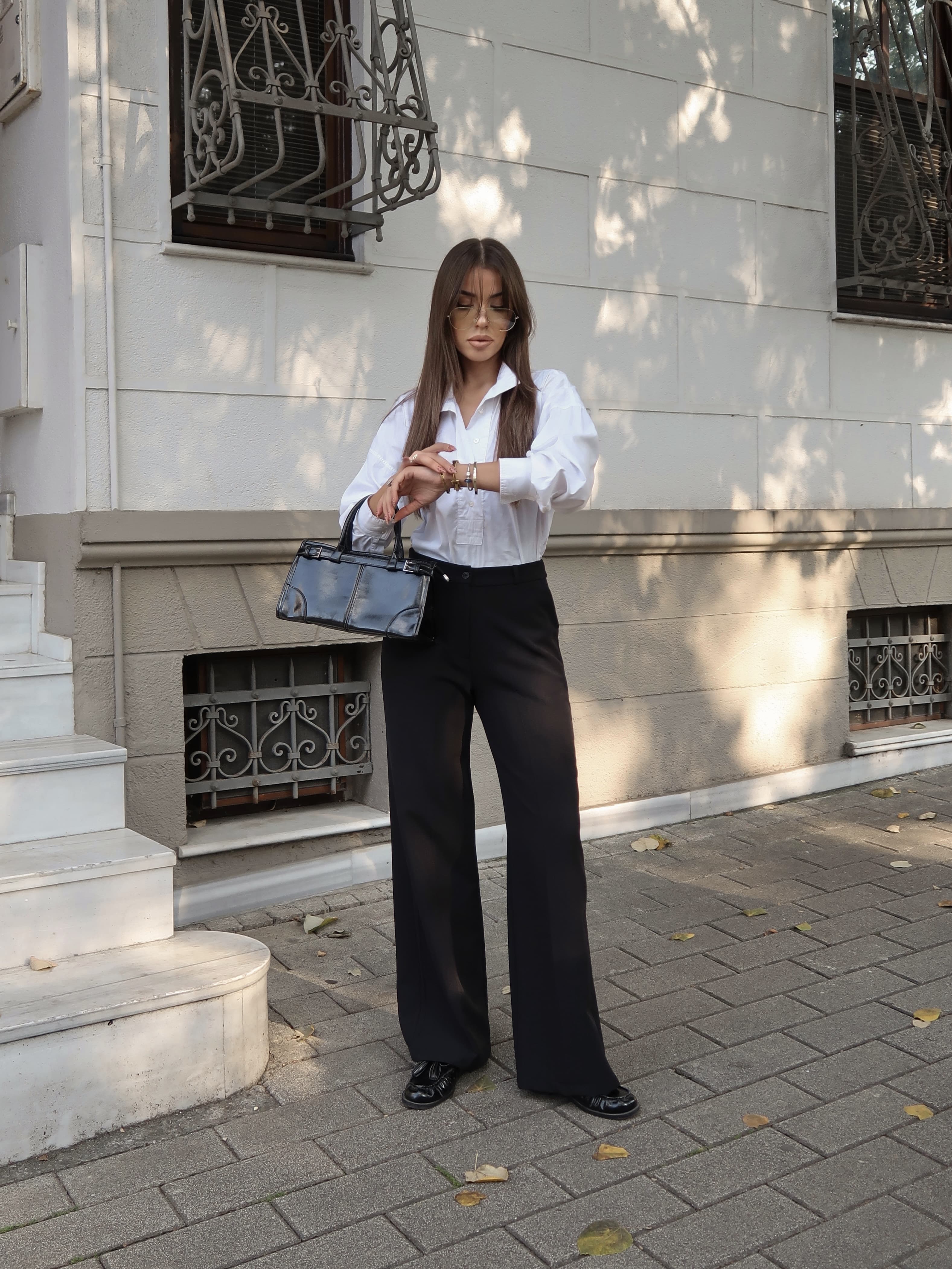 Siyah Palazzo Pantolon