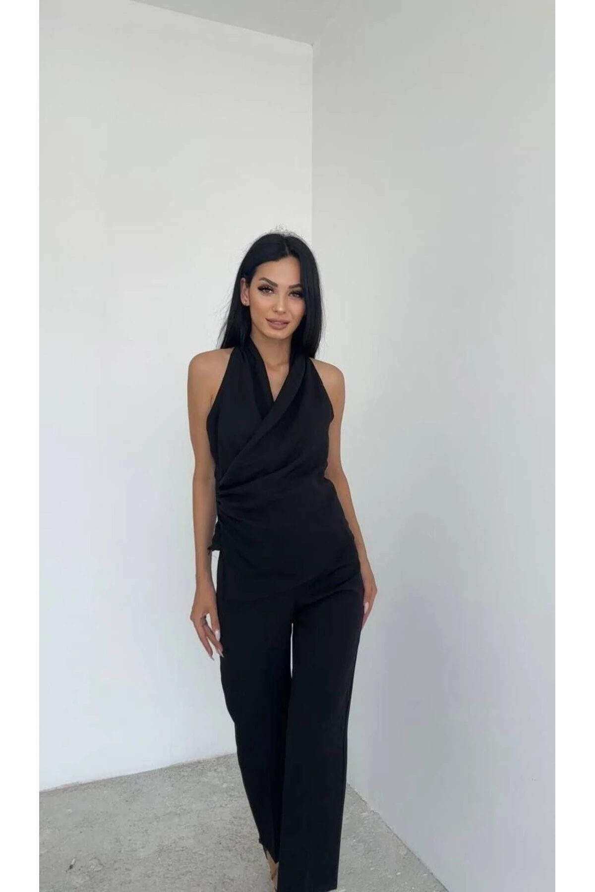 Keten Görünümlü Kolsuz Bluz