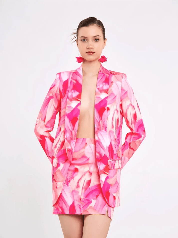 Pembe Tüy Desenli Limited Edition Ceket
