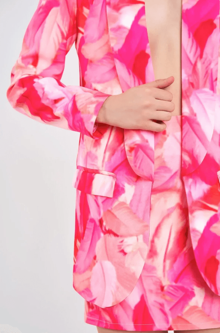 Pembe Tüy Desenli Limited Edition Ceket