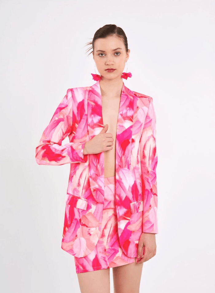Pembe Tüy Desenli Limited Edition Ceket