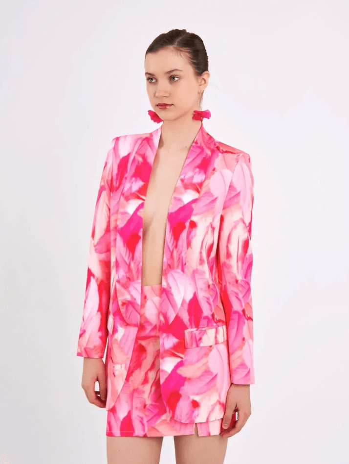 Pembe Tüy Desenli Limited Edition Ceket