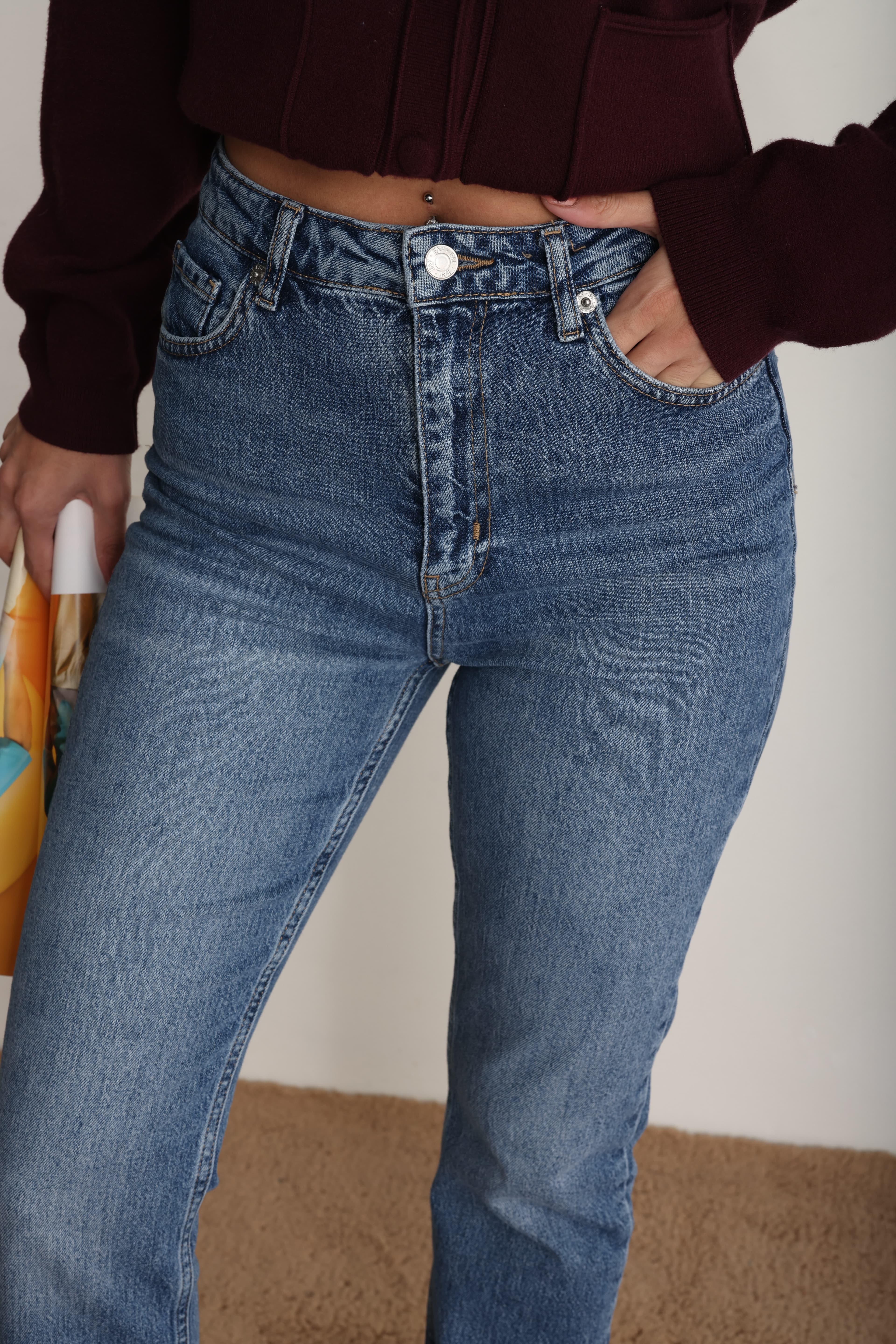 Regular Fit Denim Pantolon Mavi