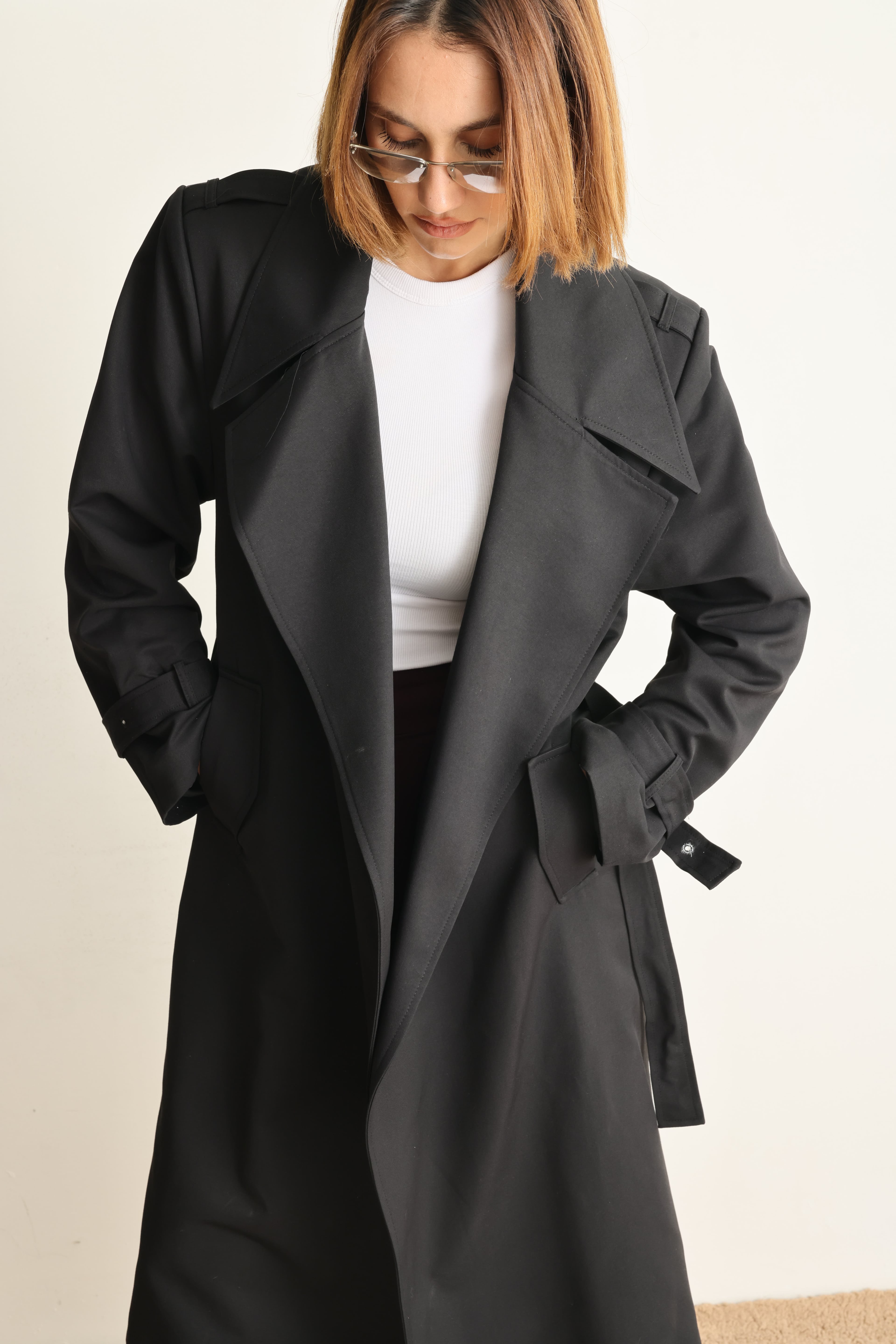 Yasmin Trençkot Siyah