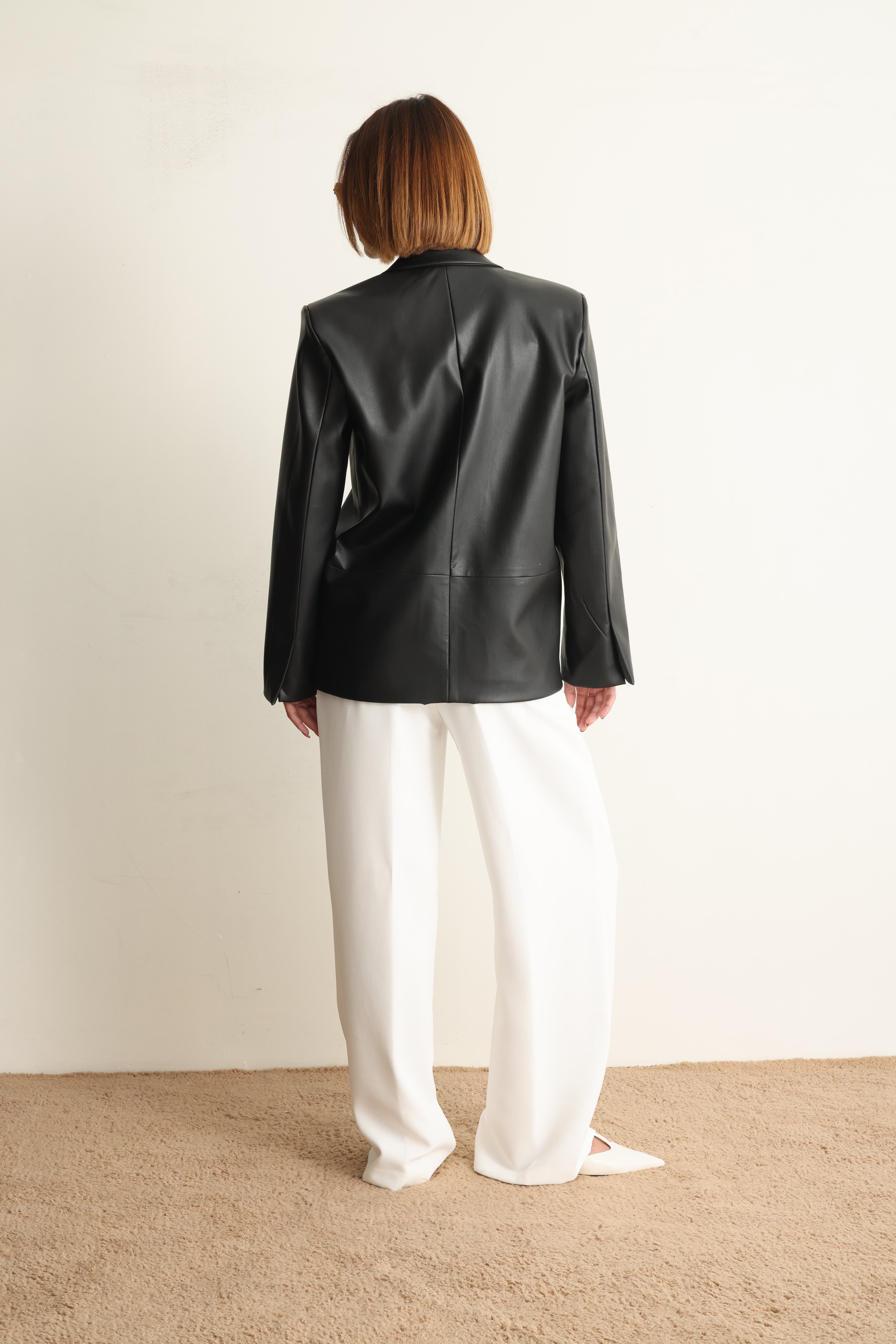 Carrie Deri Blazer Ceket Siyah