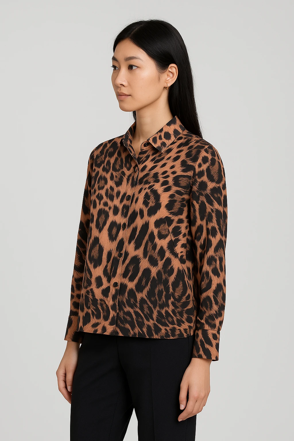 Desenli Gömlek Kahverengi