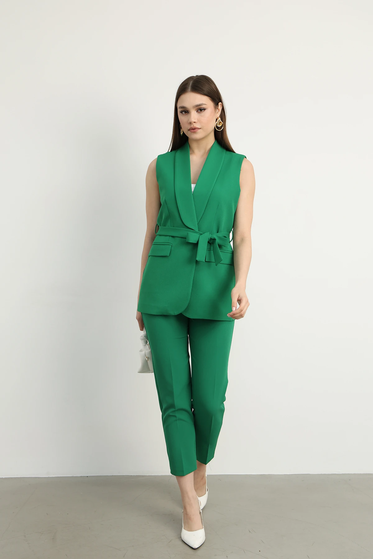 Violet Kuşaklı Yelek