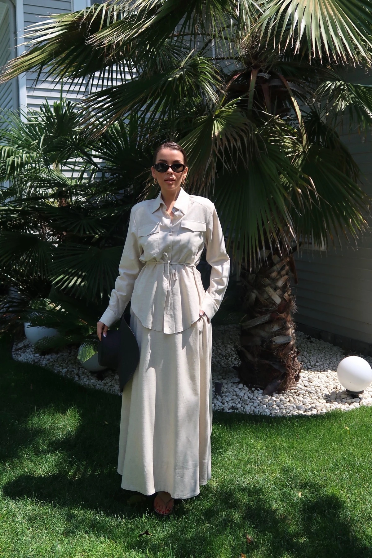 Palma Summer Jess Keten Kloş Etek Beyaz